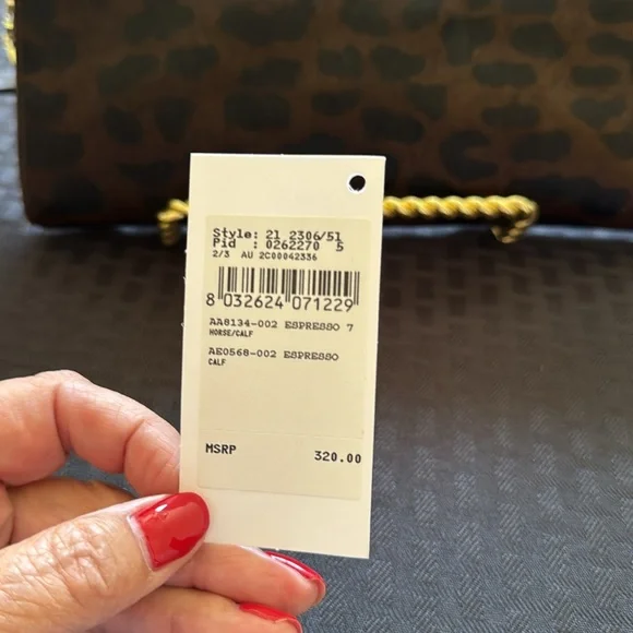 Salvatore Ferragamo Dark Brown Animal Print Clutch - Picture 7 of 7